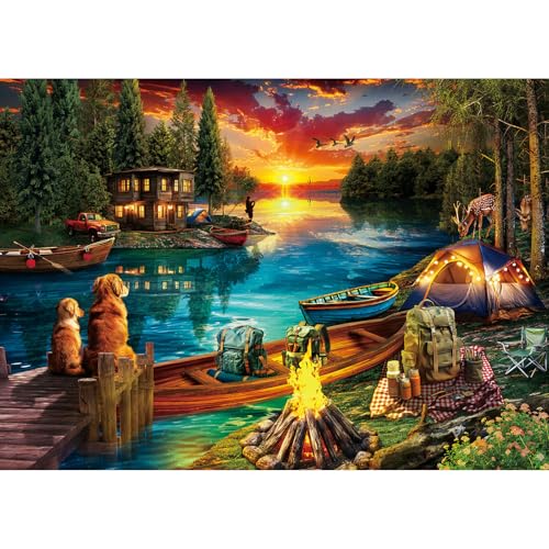 Puzzles for Adults 1000 Pieces, Jigsaw Puzzle for Adults, Fun Challenging Puzzle, Wilderness Lakeside Puzzles Game, Interlock Perfectly No Dust, Gifts for Friends Parents Father's Day - color: Wilderness
