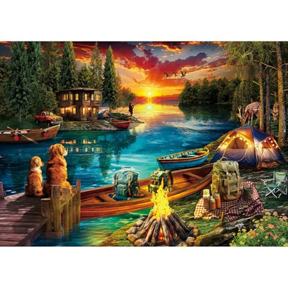 Puzzles for Adults 1000 Pieces, Jigsaw Puzzle for Adults, Fun Challenging Puzzle, Wilderness Lakeside Puzzles Game, Interlock Perfectly No Dust, Gifts for Friends Parents Father's Day - color: Wilderness