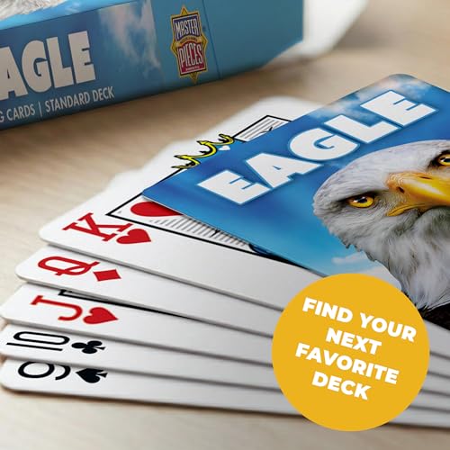 Masterpieces Eagle Playing Cards Deck - Animal Themed Standard 54 Card Deck, Unique Eagle Face Cards & Jokers, Retro Style, for Families & Adults - style: Eagle