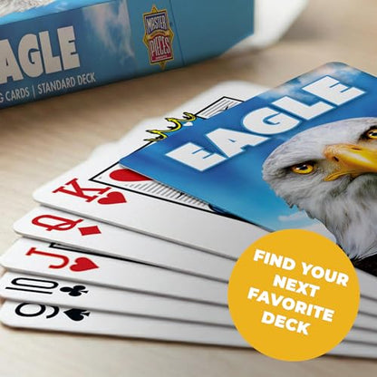 Masterpieces Eagle Playing Cards Deck - Animal Themed Standard 54 Card Deck, Unique Eagle Face Cards & Jokers, Retro Style, for Families & Adults - style: Eagle