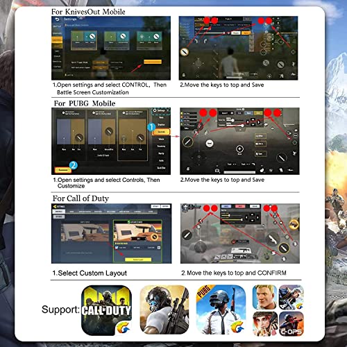 PUBG Mobile Triggers 13 in 1 Combo, 4 Gaming Triggers Mobile Phone Game Controller for PUBG/Knives Out/Call of Duty/Rules of Survival, Aim & Fire Trigger for iPhone & Android Phone (Boy) (Female Warrior) | L2R2 gaming trigger, compatible with iPhones & An