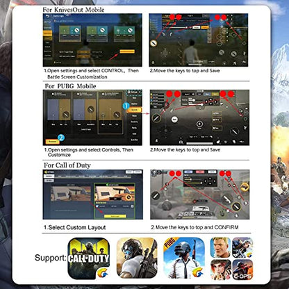 PUBG Mobile Triggers 13 in 1 Combo, 4 Gaming Triggers Mobile Phone Game Controller for PUBG/Knives Out/Call of Duty/Rules of Survival, Aim & Fire Trigger for iPhone & Android Phone (Boy) (Female Warrior) | L2R2 gaming trigger, compatible with iPhones & An