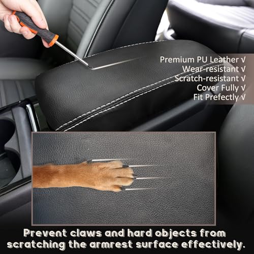 ramuel Center Console Armrest Cover for Ford Fusion 2013 2014 2015 2016 | Anti-Scratch ，Non-Slip ，PU Leather ，Easy Install - size: for Fusion 2013 2014 2015 2016