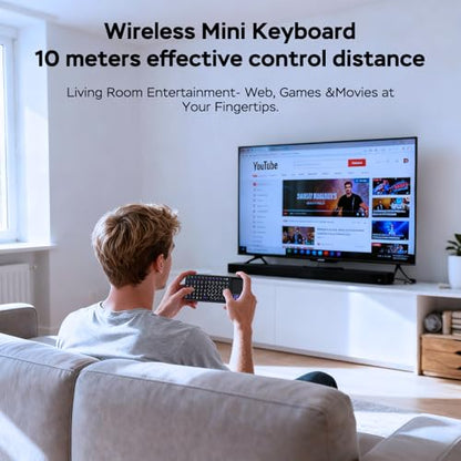 Mini Wireless Keyboard with Touchpad, Bluetooth 5.2 & 2.4G Dual Mode | 7-Color RGB Backlit, Rechargeable 1000mAh Battery, Aluminum Frame, Plug and Play, Perfect for Travel, Office, and Home - color: black