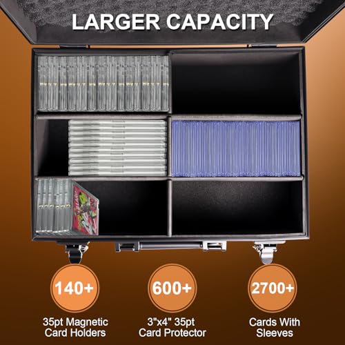 Toploader Storage Box for 3" x 4" 35pt Rigid Cards, 630+ Top Loaders Capacity, Trading Card Storage Hard Case, Sports Card Storage Box with Lock for Magnetic Card Holders,MTG Cards