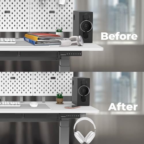 Dezctop Headphone Stand Holder Under Desk, PC Gaming Headset Hanger Mount, Earphone Stand Accessories, Headset Hook Holder for All Over Ear Headphone, for All Gamer Headset and Table Boards, White - color: White