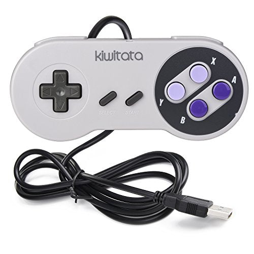 KIWITATA 2X Classic SNES USB Controller for PC Gamings, Retro SNES Wired USB Game Emulator Controller for Windows XP 7 8 11 Mac Raspberry Pi