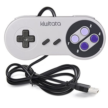 KIWITATA 2X Classic SNES USB Controller for PC Gamings, Retro SNES Wired USB Game Emulator Controller for Windows XP 7 8 11 Mac Raspberry Pi