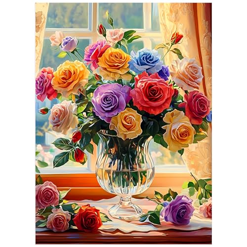 500 Piece Puzzles for Adults, Flower Jigsaw Puzzle 500 Piece for Adults Kids Seniors, Recycled Cardboard Large Piece Puzzle 500, Family Puzzles Great Gift for Mom Dad Family Friends 20.5 x 15 in - style: Flower Puzzle