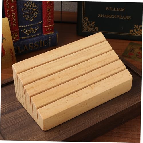 Toddmomy Wooden Playing Card Holder Stand Slotted Design with Non Slip Base Accommodates Multiple Card Games for Tabletop Gaming and Strategy Play