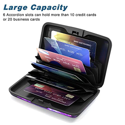 Credit Card Holder, Mini Aluminum Card Wallet RFID Blocking Slim Metal Hard Card Case for Women Men, Galaxy - color: Galaxy