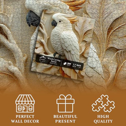 PICKFORU Parrot Puzzles for Adults 1000 Pieces, Bird Puzzle Nature Animal Carving Art, Impossible Challenge Hard Jigsaw Puzzle - style: Parrot Puzzles