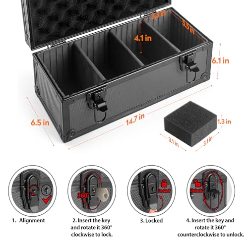 Top Loader Storage Box with Key Locks, Trading Card Storage Case, Sports Card Box & Hard Cases Holds up to 300+ Top Loaders, 76 One Touch (35pt), 48 PSA/GMA, 43 CSG, 41 SGC, 36 BGS/HGA - size: Small