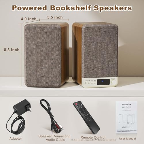 Powered Bookshelf Speakers for Turntable Vinyl Record Player | 30W*2, 3.5 Inch Woofer, AUX/RCA/BT Wired & Wireless Input, Compact Desktop HiFi Stereo Sound Active Speakers for Computer PC - size: 3.5 Inch Woofer