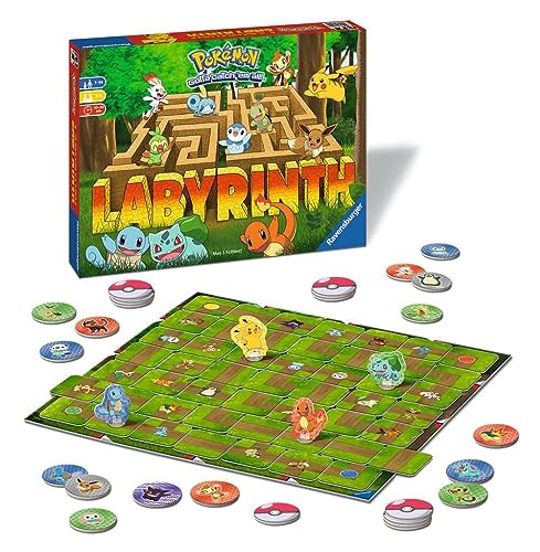 Ravensburger Labyrinth Pokemon Board Game - A Strategic Maze Adventure for Family Nights & Pokemon Parties - Includes Pikachu, Bulbasaur, and More - Great Birthday Gift for Kids Ages 7 and Up - style: Pokemon Labyrinth