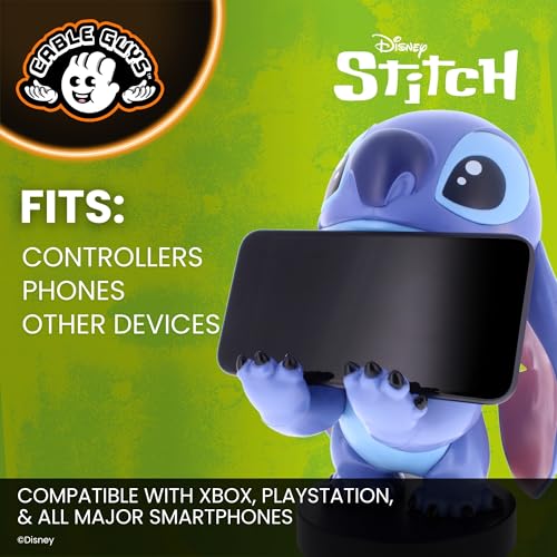 Cableguys Stitch Controller Holder & Phone Stand - Gaming Setup Accessories for Desk and Game Room, Controller Stand Compatible with Xbox, PlayStation & Most Standard Game Controllers