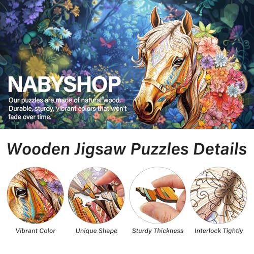 Wooden Puzzles for Adults, Horse Building Set Wooden, Irregular Wooden Puzzles Adult, Difficult Puzzle Gifts for Puzzle Lover, (XL-17.3 * 15.6in - 450pcs) - size: X-Large