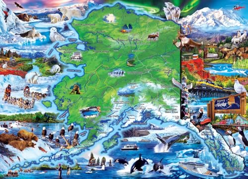 MasterPieces - 1000 Piece Jigsaw Puzzle, Alaska National Park, Fun for Adults, Family, Kids 19.25"x26.75" - style: Alaska