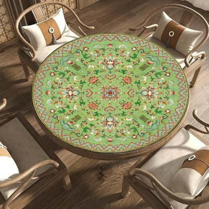 Round Mahjong Mat with Rubber Backing, Anti Slip and Noise Reduction Carpet and Floor Mat, Table Mat for Mahjong Poker Card Games(90cm/35.43in) - size: 90cm/35.43in