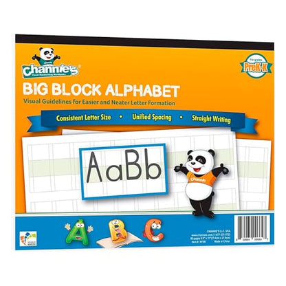 Channie's Big Block Alphabet Blank Worksheets Pre k-1st 80 pages Perfect for Teaching & Practicing Alphabets 8.5" x 11", After School & Homeschool Learning Supplies - style: Big Block Alphabet Blank Worksheets