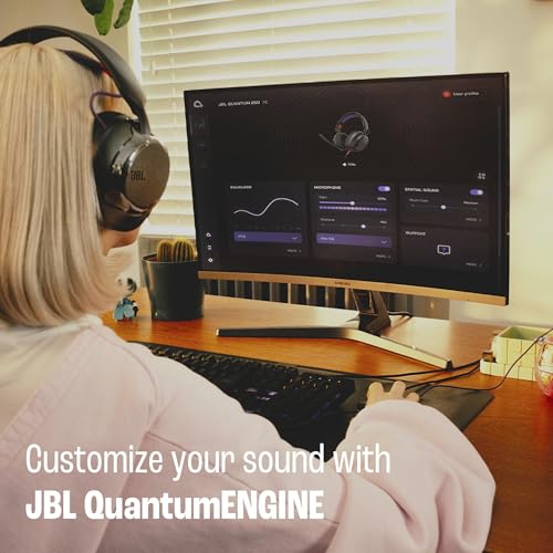 JBL Quantum 250 Wired Gaming Headset Spatial Sound Mic - Black | Plug And Play 3.5mm Connection For PC, Xbox, PlayStation, Switch, With Detachable Boom Arm And Lightweight Over Ear Comfort - color: Black
