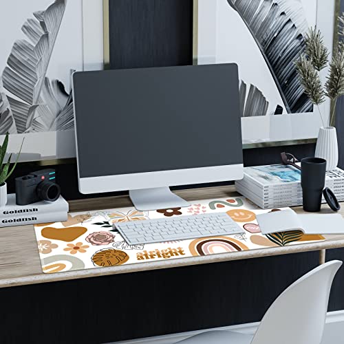 iCasso Desk Mat,Large Gaming Mouse Pad,XXL Desk Pad,Sticker | Stable Rubber Base Mousepad with Stitched Edges,Computer Keyboard Mat for Work Office Home - color: Sticker