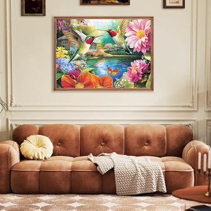 500 Pieces Puzzles for Adults Puzzle Hummingbird Flower Jigsaw Puzzles 500 Piece for Seniors, Letters on Back Challenging Toys Great Gift for Family Friends 20.5 x 15 in - style: Hummingbird Puzzle