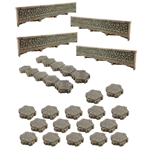 Renegade Game Studios Heroscape Roads of Valhalla Terrain Expansion | Expansion Set Includes 18 Hex Road Tiles & 4 Short Walls for Custom Bridges, Compatible with All Heroscape Master Sets