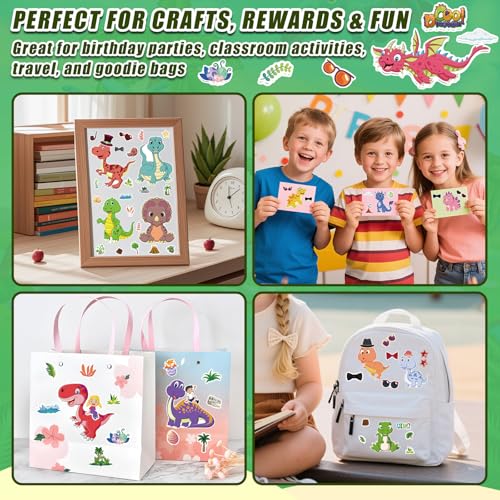 42 Sheets Create Funny Dinosaur Stickers, Make a Face Stickers for Boys and Girls, Travel Sticker Books, Party Favors, Birthday, Home, School and Activities Gifts for Kids Ages 3+ - style: Dinosaur