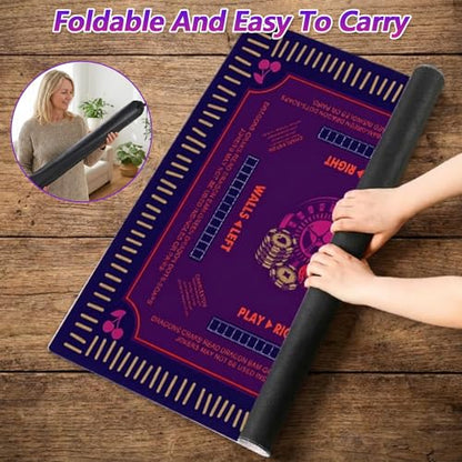 3MM Mahjong Mat 31.5” x 31.5” with Black Carrying Bag,Thickened Waterproof Anti Slip & Noise Reduction Gaming Mahjong for Table, Board Games, Poker,Dominoes and Card Games
