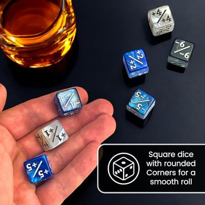 Luck Lab MTG Magic Life Counter Dice, 48 PCS - Compatible w/Magic Card Game Accessories, CCG Creature Stats w/ 2 Dice Bags (Blue Pearl, Blue Swirl, White Pearl, Black Pearl) - color: Blue Pearl, Blue Swirl, White Pearl, Black Pearl
