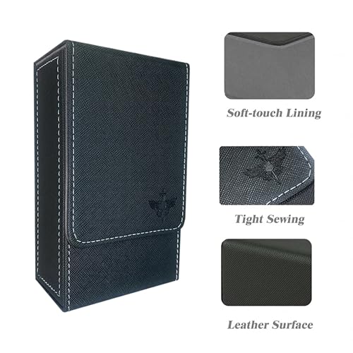Tarot Card Holder, Leather Tarot Card Case, with Magnetic lid Closure-Suitable for Tarot Cards (gray) - color: gray