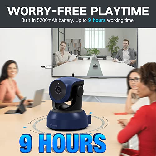 Gsou Wireless Webcam,1080P HD Video Calling and Streaming Camera,Plug and Play,Adjustable Field of Angle Computer Camera for PC/Mac/Laptop/MacBook,Works with Zoom,Meets,Skype,Teams(with Tripod Stand) - color: Wireless Camera
