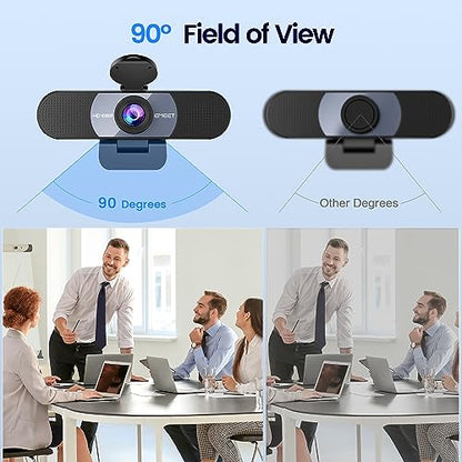 EMEET C960 1080P Webcam with Microphone, 2 Mics, 90° FOV, Computer Camera | Fixed Focus, Plug&Play for Zoom/Teams/Facetime/YouTube/Google Meet/Switch 2 Camera, Grey - style: 1080P Grey