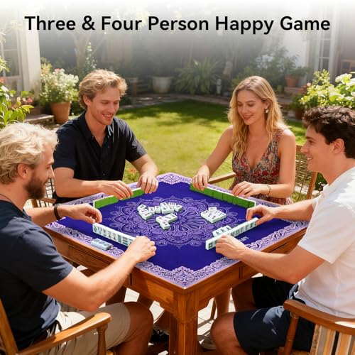 32.4x32.4 Inch Mandala Mahjong Mat with 3MM Noise Reduction | Rubber Anti Slip for Poker, Card, Board & Tile Games, Dominoes, Ships Rolled No Creases Mat - color: Lavender Purple