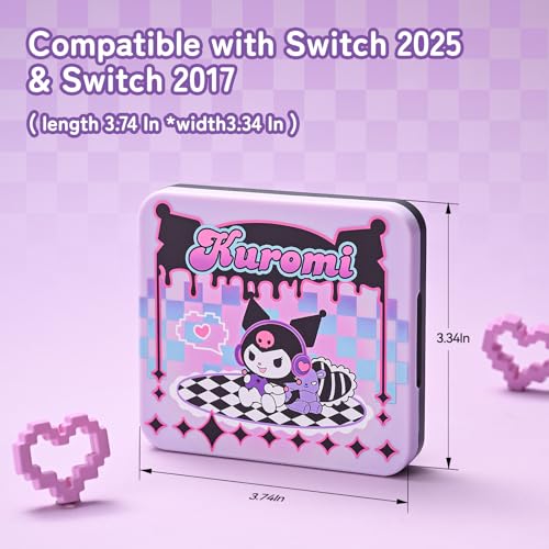 Kuitmor Switch Game Card Case Compatible with Switch 2 (2025) Portable Game Holder Cartridge Case for NS 2 with 12 Game Card Slots, Purple
