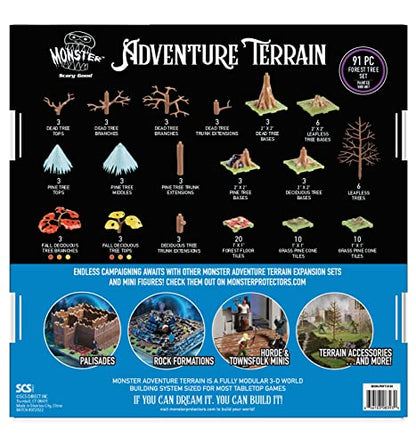 Monster Adventure Terrain 3D Interchangeable Builder System - 91pc Painted Fall Forest Set w Base - Build Modular Worlds in a Snap & Elevate Your Campaign - Compatible with DND Dungeons & Dragons - color: Fall Forest Tree Set