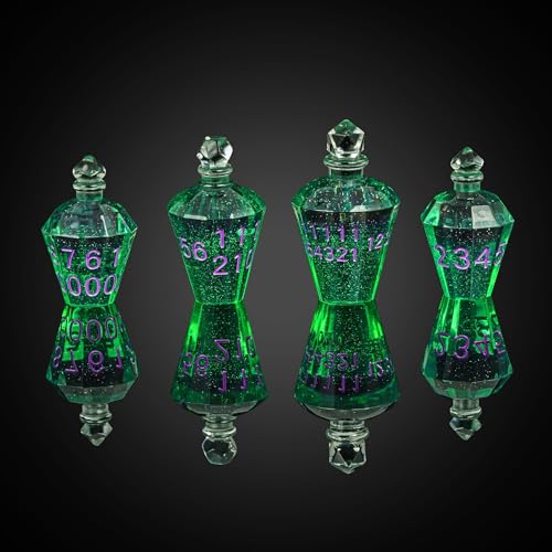 7PCS Potion DND Dice Set,Transparent Sharp Edge Dice Set D&D RPG Polyhedral Die,for Dungeons & Dragons, and TTRPG Roleplaying Games (Green) - color: Green