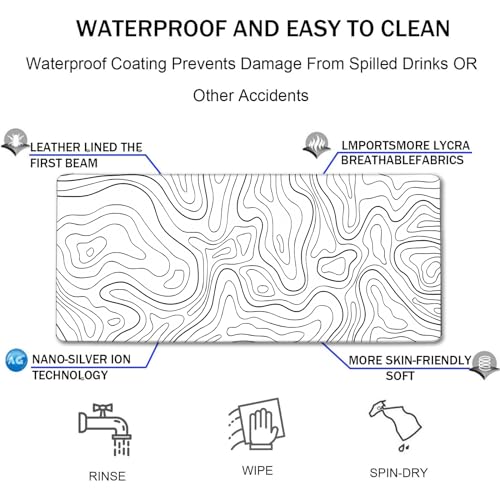 Large Mouse Pad Big Desk Mat Large Office Desk Pad, Black Line | Durable Extended Mouse Mat 31.5"x15.7" Computer Mousepad with Non-Slip Rubber Base Stitched Edge - color: Black Lines, size: 31.5" x 15.7"