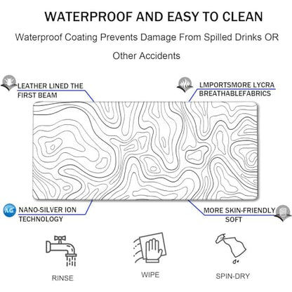 Large Mouse Pad Big Desk Mat Large Office Desk Pad, Black Line | Durable Extended Mouse Mat 31.5"x15.7" Computer Mousepad with Non-Slip Rubber Base Stitched Edge - color: Black Lines, size: 31.5" x 15.7"