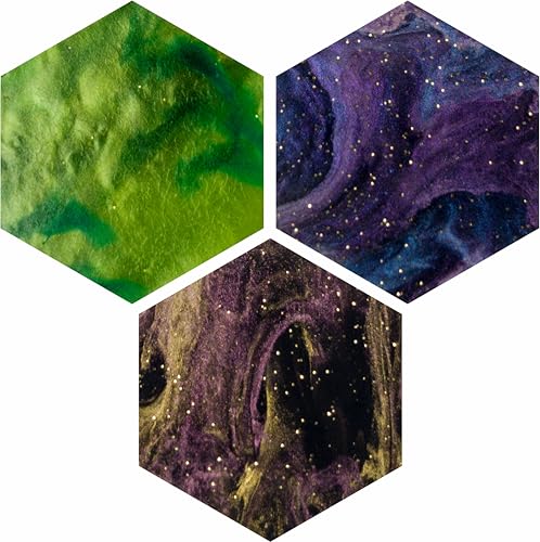 C4Labs Resource Tokens | 90pc Acrylic Game Tokens | 30 of Each Color (Lagoon, Stardust, Verdant) | Hexagon | Nebula Collection - color: Nebula Colors, size: three pack of 30 (90 tokens)