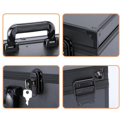 Card Storage Box Aluminum Alloy Card Storage Case with Trading Card Collection Box EVA Foam Protection Organizer for, 3 Compartments - size: 3 Compartments
