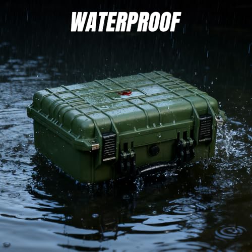 Jack Boss 16x 12.8x 6.8 Inch Hard Case, Portable Weather Waterproof Protective Camera Case with Customizable Foam, Fit Use of Drones, Camera, Equipments, Green - color: GREEN, size: 16x12.8x6.8 in