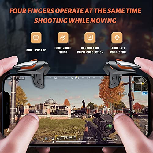 Newseego for PUBG Game Controller Trigger, [1 Pair] New Version Smart Phone Game Controller Gamepad Large Thickness, Sensitive Aim & Shoot PUBG Triggers for iOS/Android-Black. - color: Black -A1