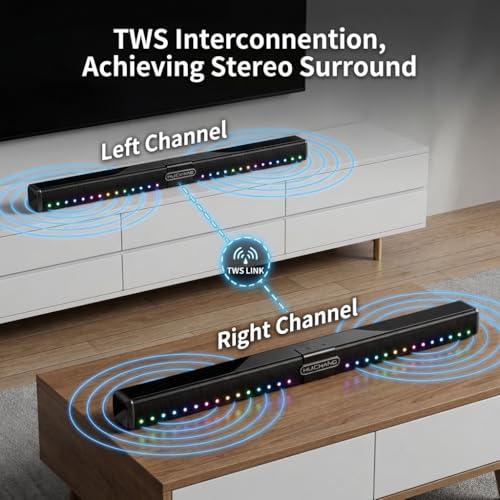 HUICHANG 360° Surround Soundbar 150W Peak BT 9D Audio Home TV PC | 8-unit 360°surround,150W peak,9D virtual audio,dual passive radiators,AUX/Coaxial/USB in,portable theater.