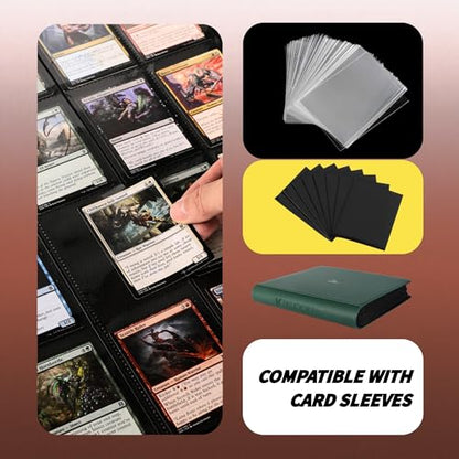 2000 Pockets Trading Card Binder, 20-Pocket Card Ablum Compatible with MTG,Sports Cards & Other Standard Size Trading Card (GREEN) - color: 20 Pocket Green