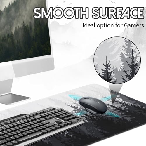 Desk Mat Forest, Keyboard Mats for Desk, 31.5" x 11.8" XL | Large Gaming Mouse Pad, Stitched Edges, Non-Slip Desk Pad, Computer Keyboard Mat, Office Home - color: Forest