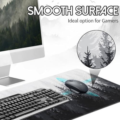 Desk Mat Forest, Keyboard Mats for Desk, 31.5" x 11.8" XL | Large Gaming Mouse Pad, Stitched Edges, Non-Slip Desk Pad, Computer Keyboard Mat, Office Home - color: Forest