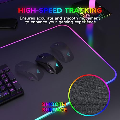 Charging RGB Gaming Mouse Pad - Wireless 15W Mousepad LED Extra Large Mouse Mat 80 * 30cm, 10 Light Modes Gaming Room Accessories, Computer Keyboard Mat Fast Charging Desk Mat for Gaming, Black - size: Large