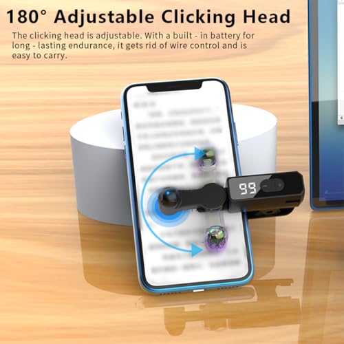 Auto Clicker for Smart Phone, Rechargeable Phone Screen Tapper, Fast Click Simulation Finger Continuous Click for Gaming, Live, Adjustable Speed Physical Clicker